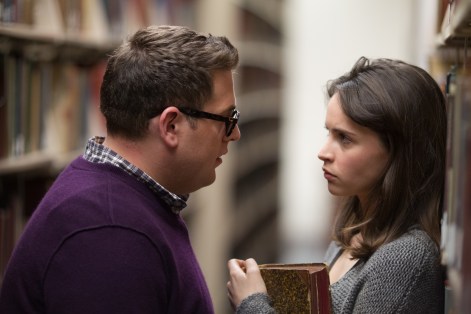 Jonah Hill as "Mike Finkel" and Felicity Jones as "Jill Finkel" in TRUE STORY. Photos by Mary Cybulski.  Copyright © 2015 Twentieth Century Fox Film Corporation All Rights Reserved.